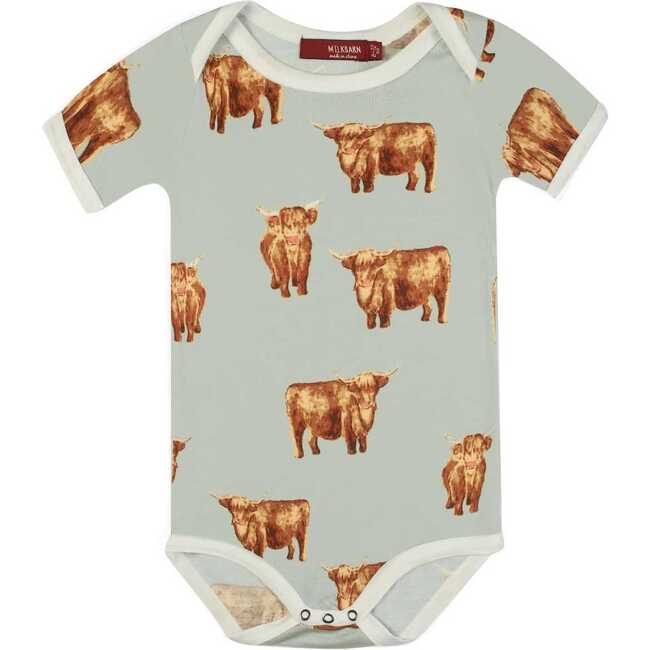 Highland Cow Bamboo Short Sleeve One Piece
