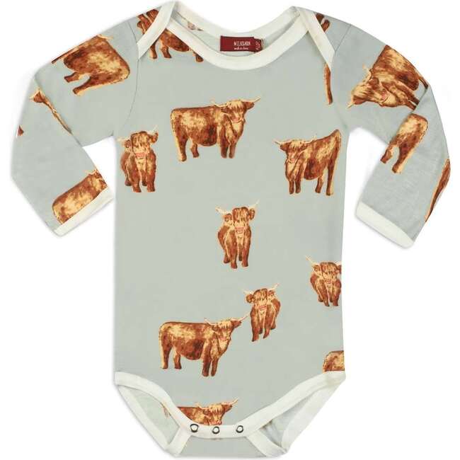 Highland Cow Bamboo Long Sleeve One Piece