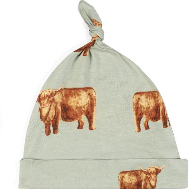 Highland Cow Bamboo Knotted Beanie Hat