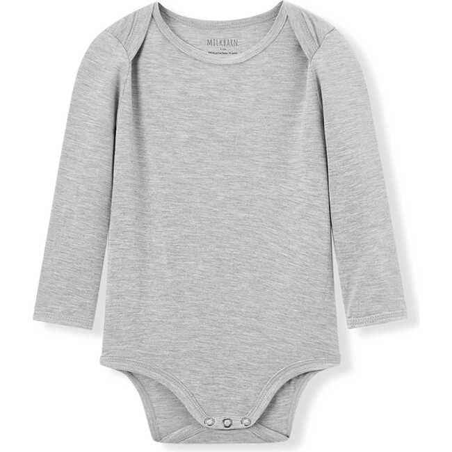 Grey Melange Luxe Solid Long Sleeve One Piece