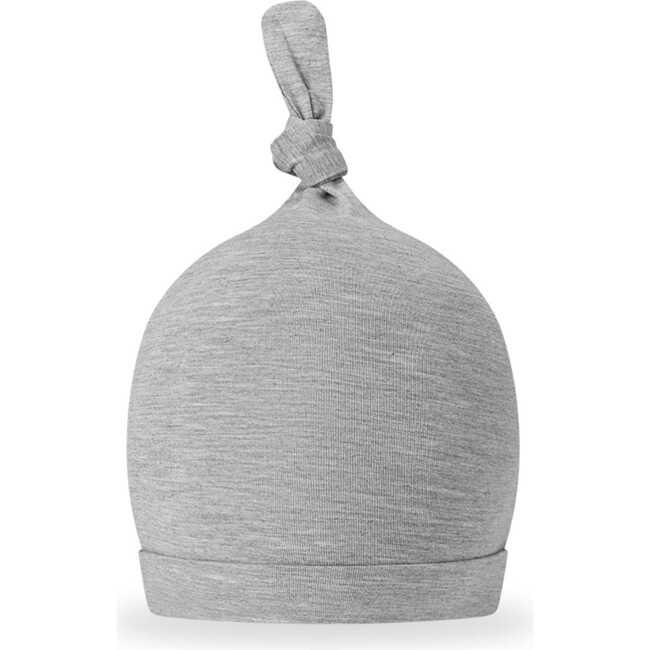 Grey Melange Luxe Solid Knotted Beanie Hat