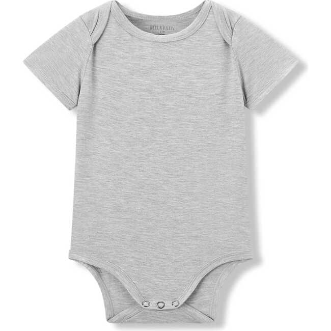 Grey Melange Luxe Solid Short Sleeve One Piece