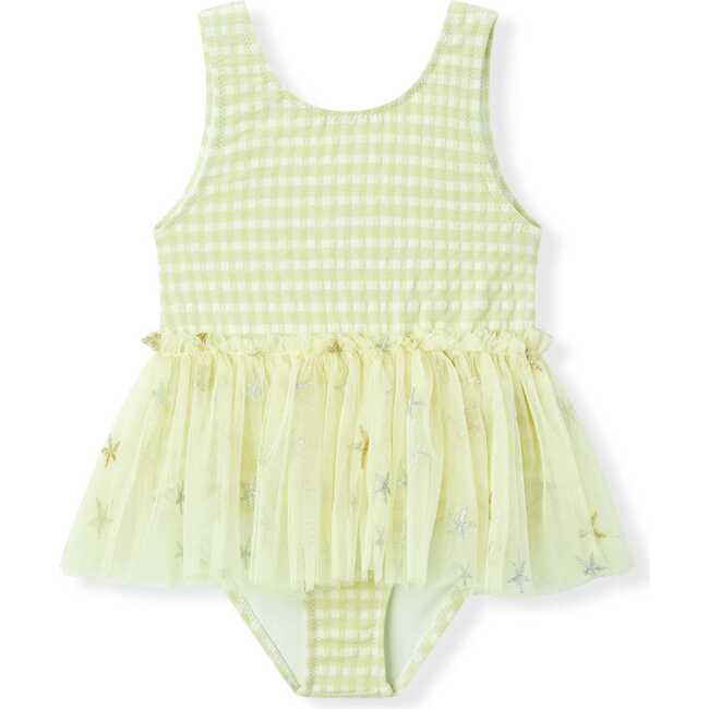 Green Gingham Ballet Skirt Swimsuit
