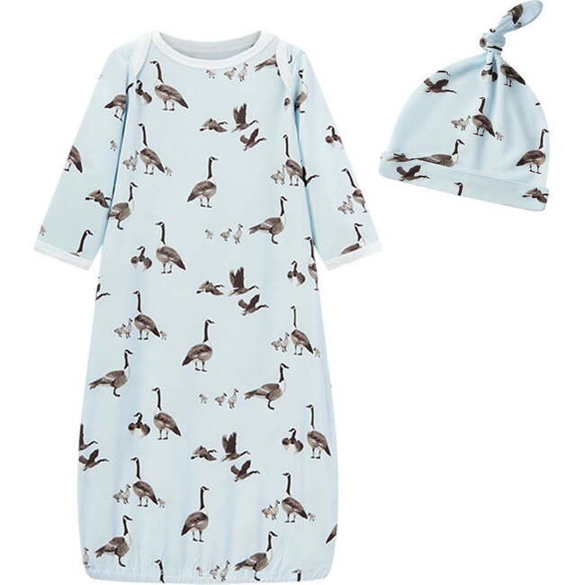 Goose Luxe Stretch Newborn Gown & Hat Set