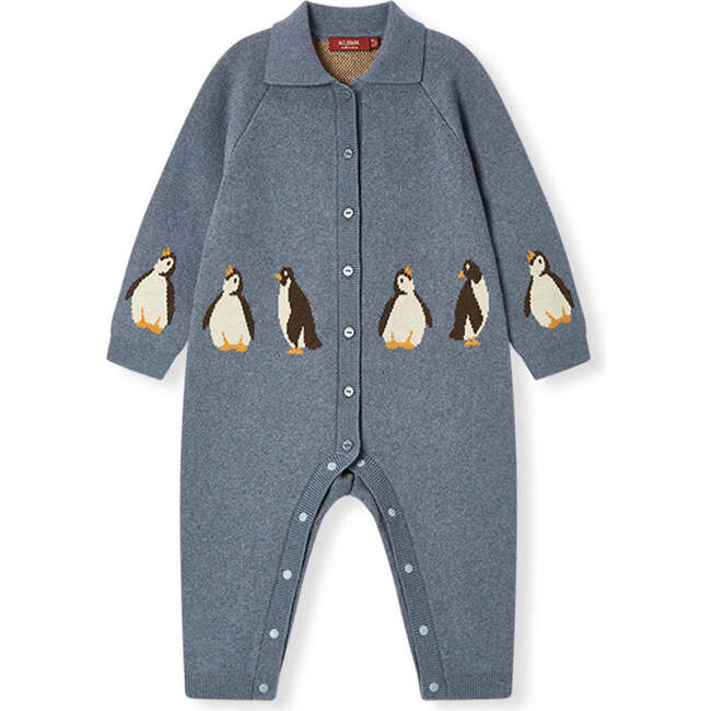 Penguin Family Knitted Collar Jumpsuit