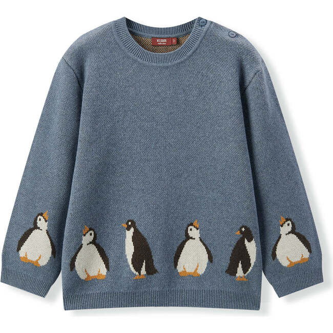 Penguin Family Knitted Birdseye Jacquard Sweater