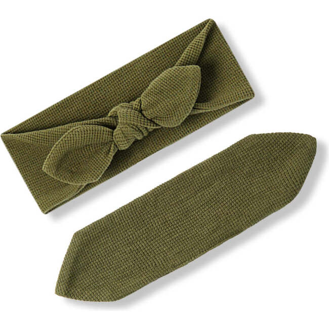 Olive Waffle Knotted Solid Headband