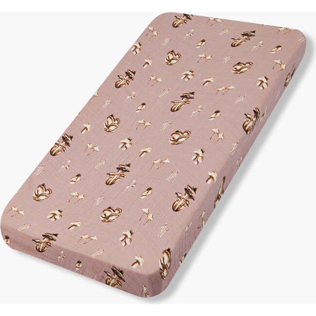 Mushroom Organic Cotton Crib Sheet