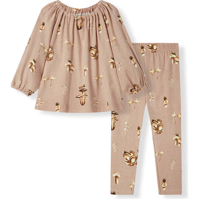 Mushroom Organic Cotton Dress and Legging Set