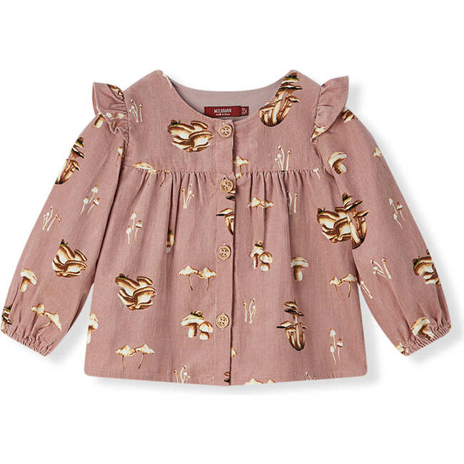 Mushroom Corduroy Long Sleeve Top