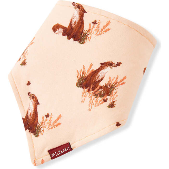 Floral Fox Organic Cotton Three-Layer Kerchief Bib