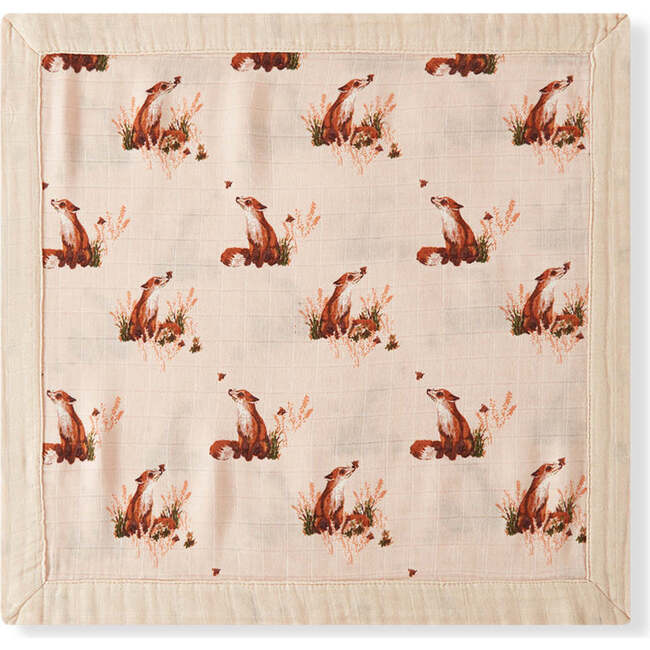 Floral Fox Mini Lovey Two-Layer Muslin Security Blanket