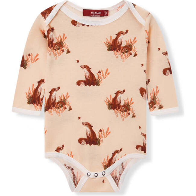Floral Fox Organic Cotton Long Sleeve One Piece