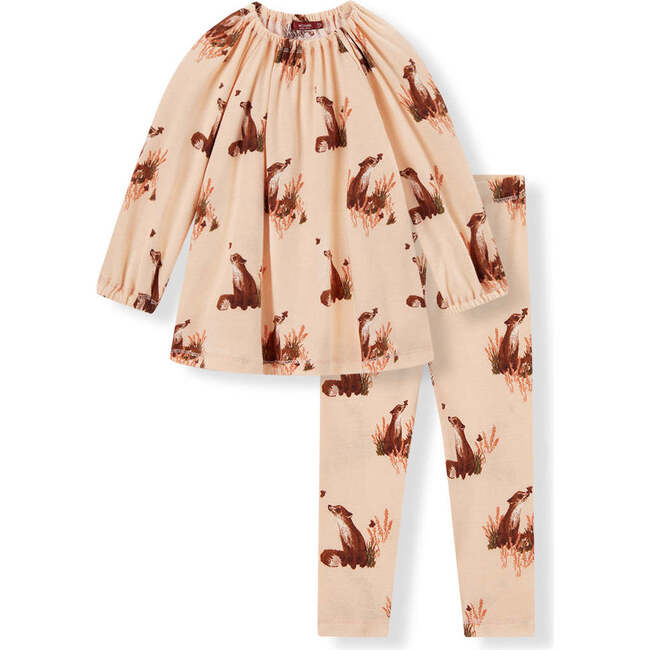 Floral Fox Organic Cotton Dress & Legging Set