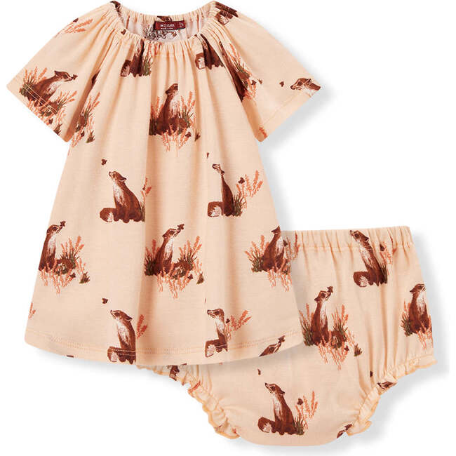 Floral Fox Organic Cotton Dress & Bloomer Set