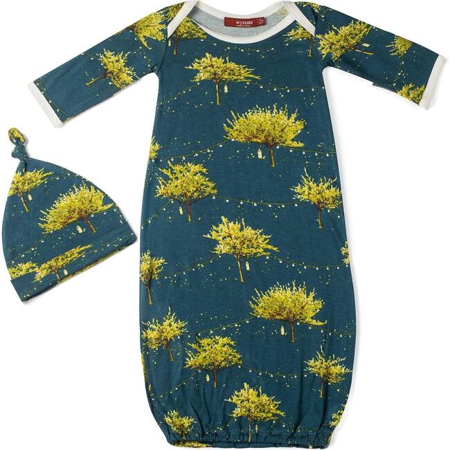 Firefly Bamboo Newborn Gown & Hat Set