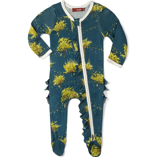 Firefly Bamboo Ruffle Zipper Footed Romper