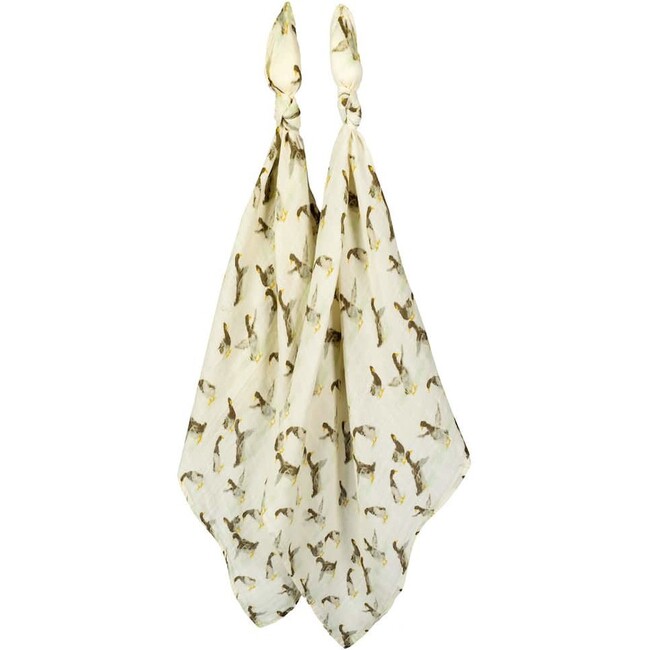 Duck Organic Cotton Muslin Two-Piece Burp Cloth Set