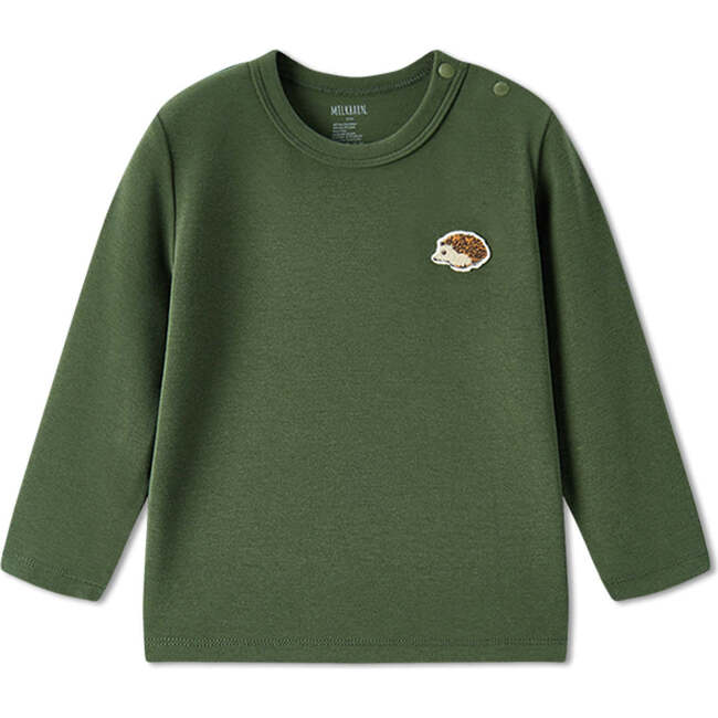 Dark Green Brushed Long Sleeve T-Shirt