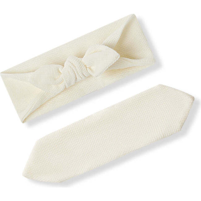 Cream Waffle Knotted Solid Headband