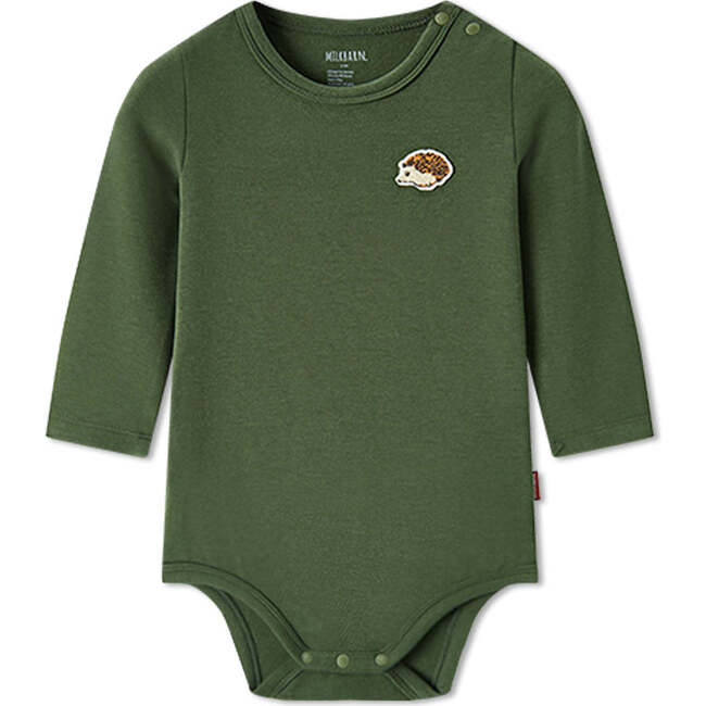 Dark Green Brushed Long Sleeve One Piece