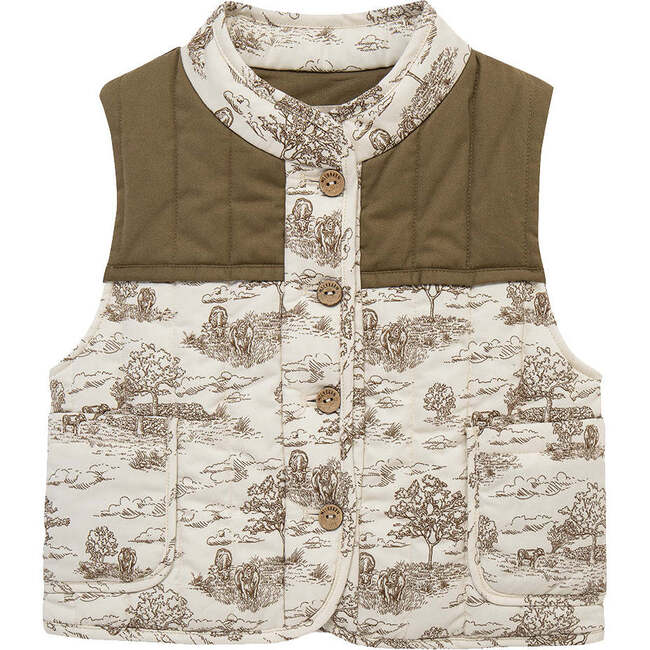 Country Toile Quilted Vest