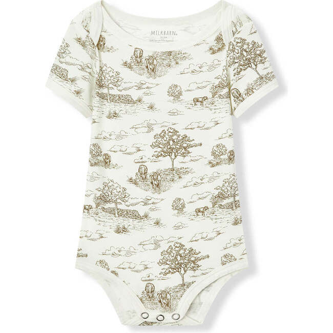 Country Toile Luxe Stretch Short Sleeve One Piece