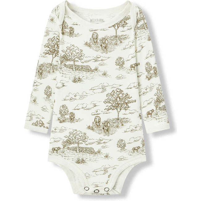 Country Toile Luxe Stretch Long Sleeve One Piece