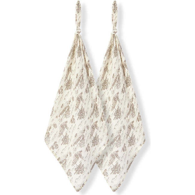 Country Toile Bamboo Two-Piece Burp Cloth Set