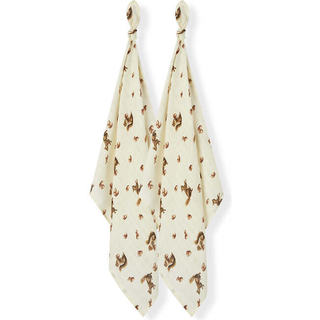 Chipmunk Bamboo Muslin Two-Piece Burp Cloth Set