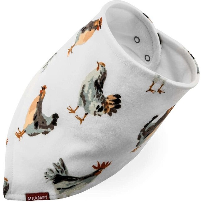Chicken Organic Cotton Three-Layer Kerchief Bib