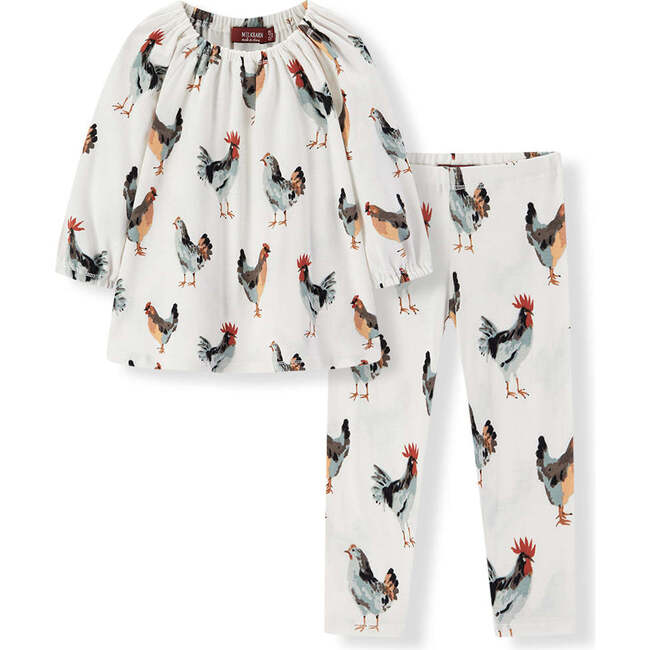 Chicken Organic Cotton Dress & Legging Set