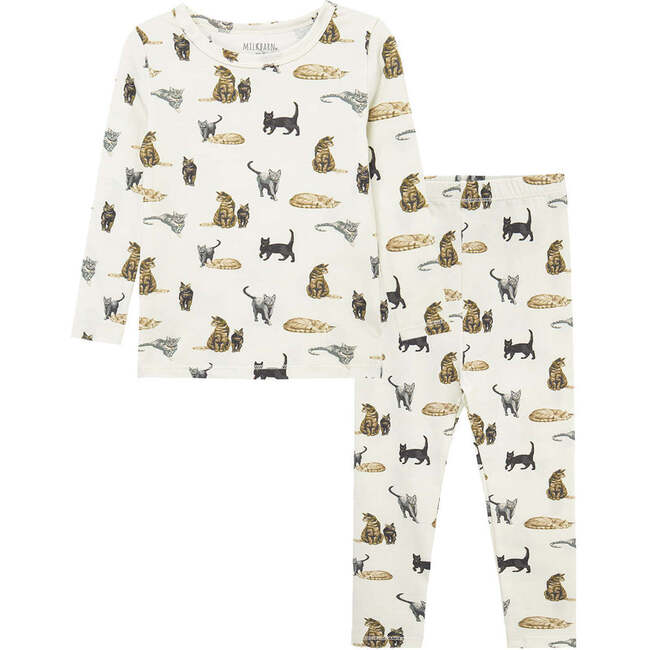 Cat Cotton Stretch Long Sleeve Two Piece Pajama Set