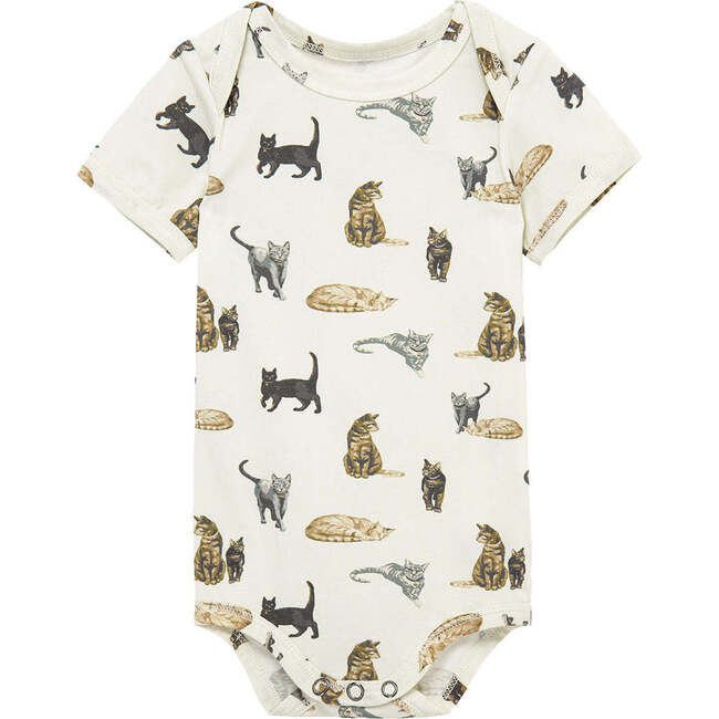 Cat Cotton Stretch Short Sleeve One Piece