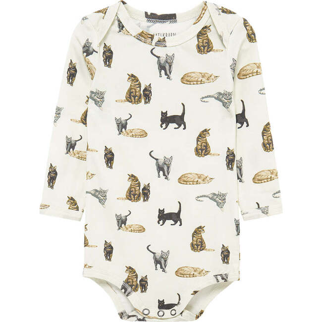Cat Cotton Stretch Long Sleeve One Piece