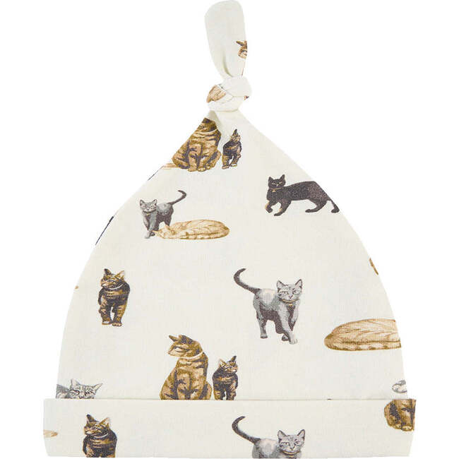 Cat Cotton Stretch Knotted Beanie Hat