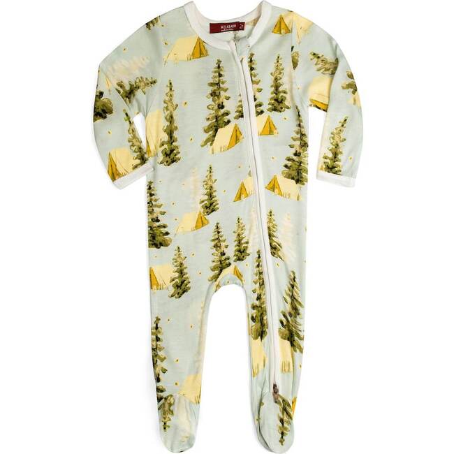 Camping Bamboo Zipper Footed Romper