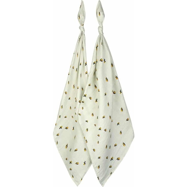 Bumblebee Bamboo Muslin Two-Piece Burp Cloth Set