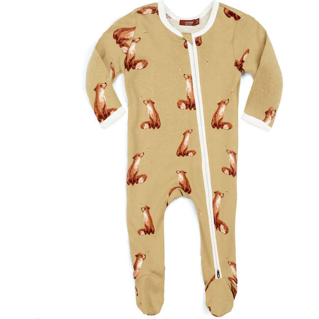 Gold Fox Organic Cotton Zipper Footed Romper