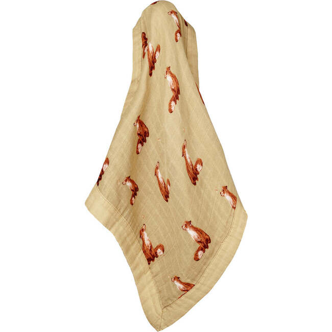 Gold Fox Mini Lovey Two-Layer Muslin Security Blanket