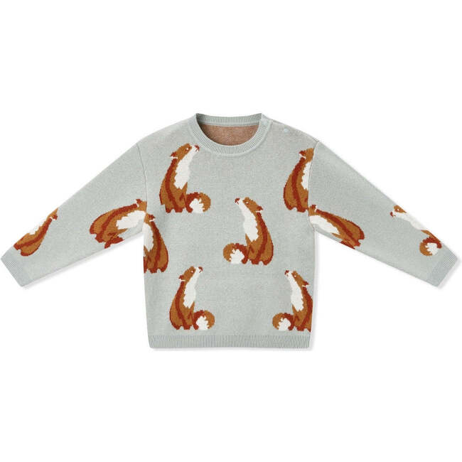 Fox Knitted Birdseye Jacquard Sweater
