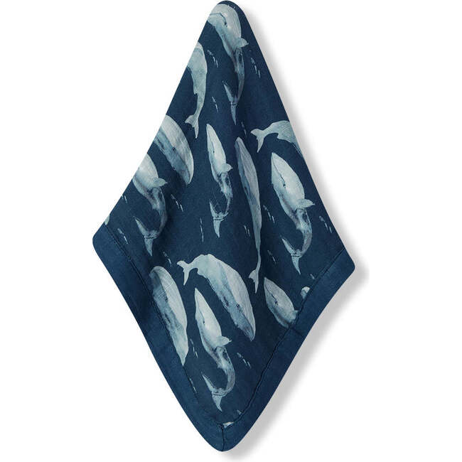 Blue Whale Mini Lovey Two-Layer Muslin Security Blanket