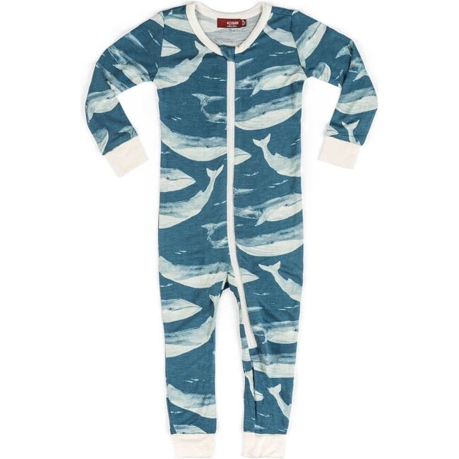 Blue Whale Bamboo Zipper Pajama
