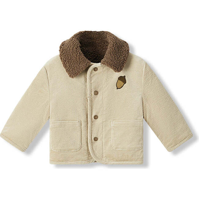 Beige Chipmunk Corduroy Sherpa Reversible Jacket