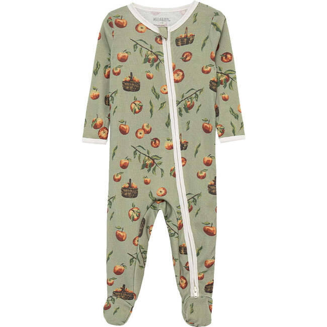 Apple Orchard Organic Cotton Zipper Footed Romper