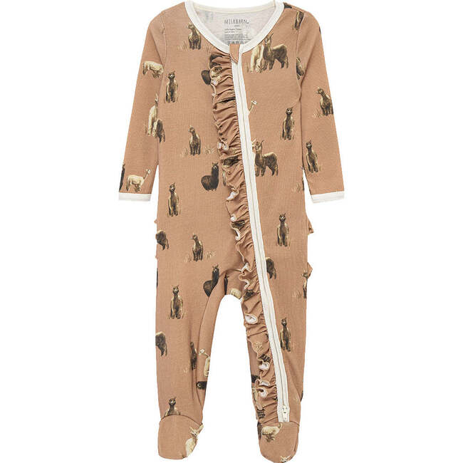 Alpaca Organic Cotton Ruffle Footed Romper
