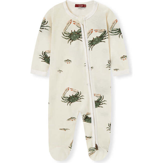Coastal Crab Bamboo Zipper Footed Romper