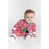 Stripe Knit Longall With Dino & Chistmas Tree - Rompers - 2 - thumbnail