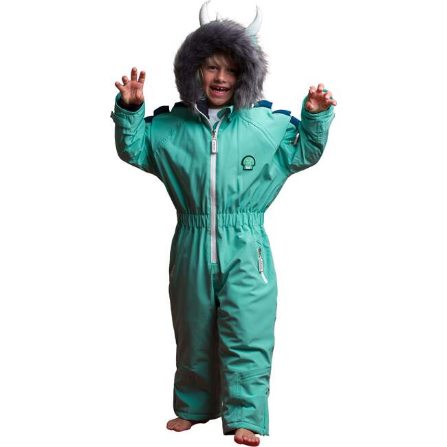 Spike the Dinosaur Ski Suit, Green - Snowsuits - 3
