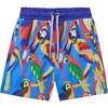 Parrot Swim Trunk, Blue - Swim Trunks - 1 - thumbnail